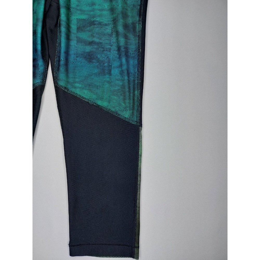 Under Armour Womens Small Heat Gear Black Compression Capri Leggings Black Green - Picture 3 of 11